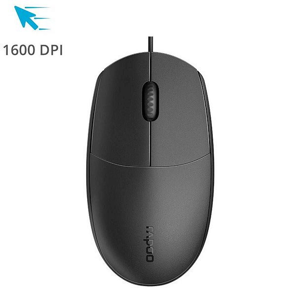 Mouse Com Fio 1600dpi Ra017 Preto