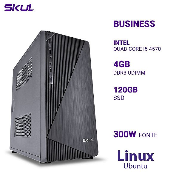 Computador Business B500 Quad Core I5 4570 Mem 4gb Ddr3 Ssd 120gb Fonte 300w Linux