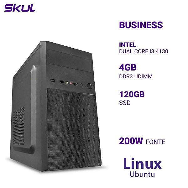 Computador Business B300 Dual Core I3 4130 Mem 4gb Ddr3 Ssd 120gb Fonte 200w Linux