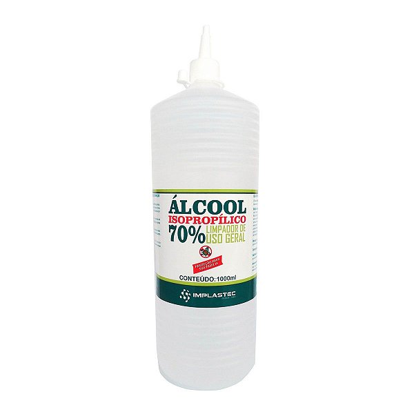 Alcool Isopropilico 70% 1 Litro Com Bico Aplicador