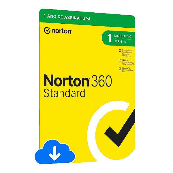 Antivírus Norton 360 Standard - 1 Dispositivo - 12 Meses ESD - 21405595