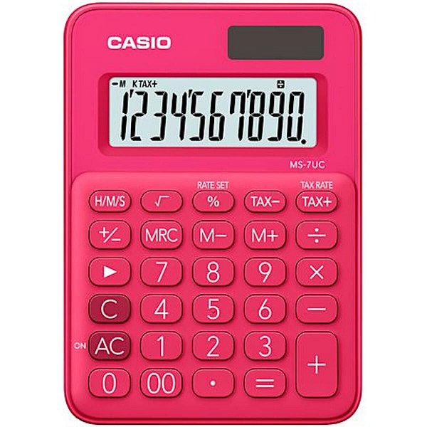 Calculadora De Mesa 10 Dígitos Com Cálculo De Horas Ms-7uc-rd-n-dc Pink