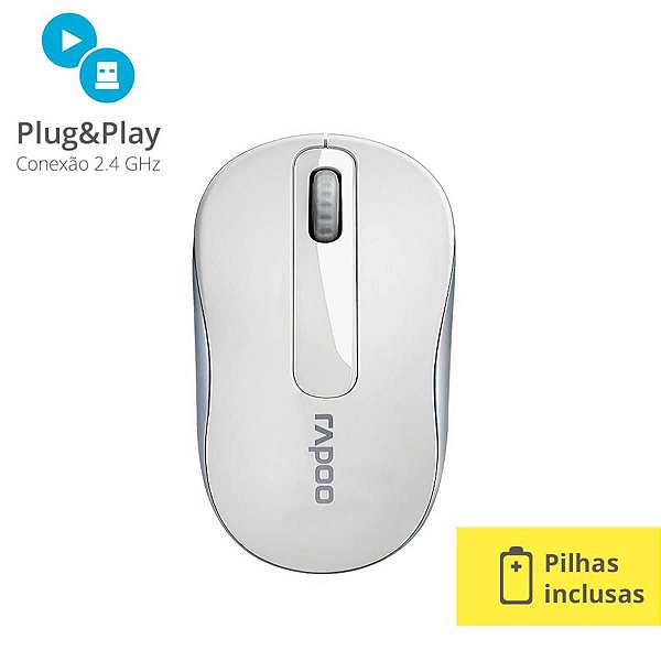 Mouse Sem Fio 1000dpi Ra008 Branco