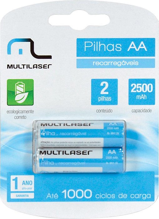 Pilha Recarregavel Aa 2500mah Cb053 - Blister Com 2