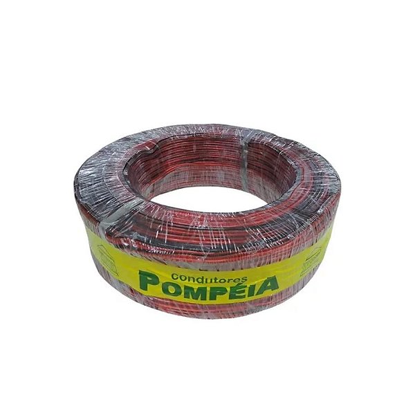 Cabo Bicolor Cristal 2x12awg 2x2,50mm Vermelho 100m Pompeia