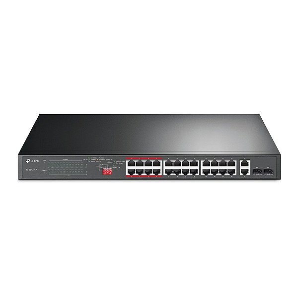 Switch Poe+ C/ 24 Portas 10/100mbps E 2 Portas Gigabit Tl-sl1226p Smb [F023]