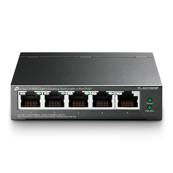 Switch Gigabit 10/100/1000 De Mesa C/ 5 Portas (4 Poe) Tl-sg1005p Smb [F018]