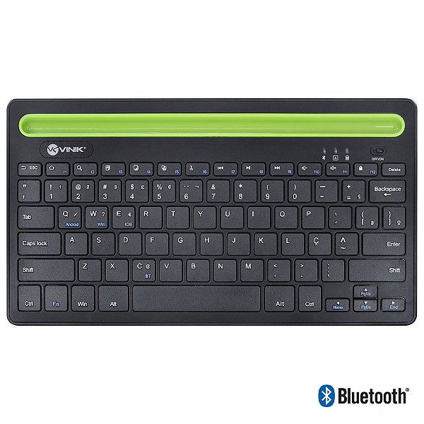 Teclado Sem Fio Bluetooth 3.0 Dynamic Smart Abnt Com Suporte Para Tablet Ou Celular - Preto - Dt200 [F018]