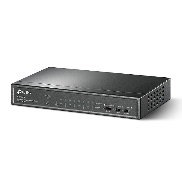 Switch Poe 9 Portas Fast 10/100 (8 Portas Poe+) Tl-sf1009p Smb [F018]