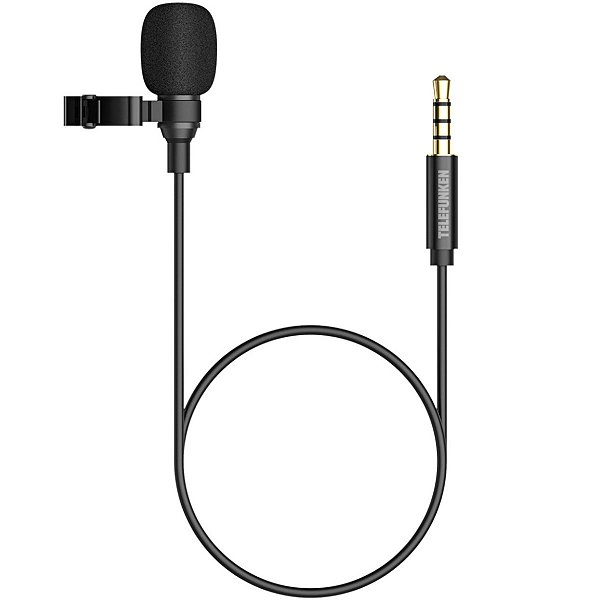 Microfone De Lapela Para Smartphone Dinâmico Mini Plug 3,5mm Tfsmartmic Preto [F018]