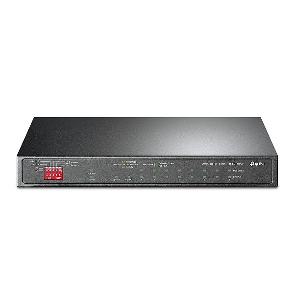 Switch Gigabit Profissional 10/100/1000 C/ 10 Portas (sendo 8 Poe) Tl-sg1210mp Smb [F018]