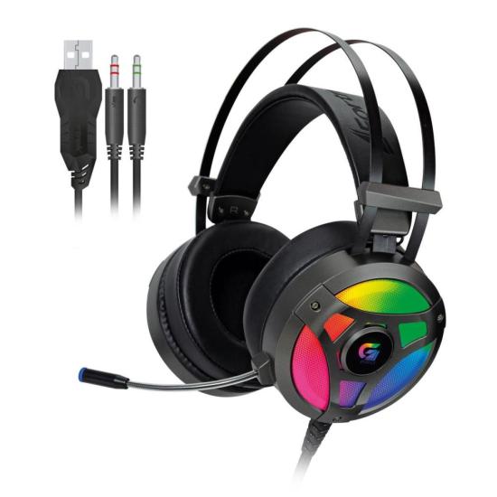 Headset Gamer RGB H1 PRO Cinza FORTREK [F002]