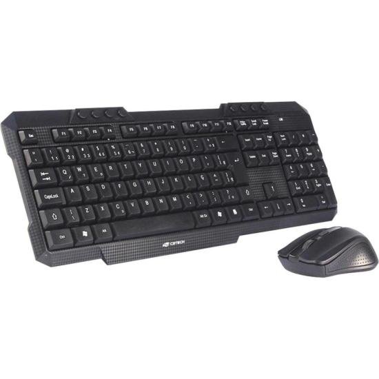 Kit Teclado e Mouse C3tech K-W10 Sem Fio Preto [F002]