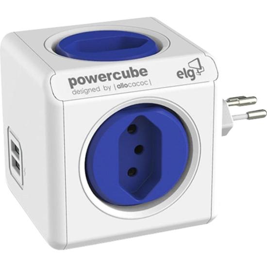 Adaptador Benjamim Múltiplo Com USB Powercube PWC-R5 Bivolt ELG [F002]