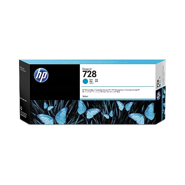 Cartucho de Tinta HP 728 Ciano PLUK 300 ml F9K17A [F030]