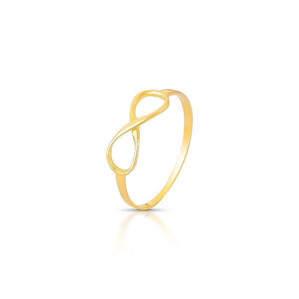 ANEL INFINITO OURO 18K. OBS. NUMERAÇÃO DISPONÍVEL  ATÉ 24.