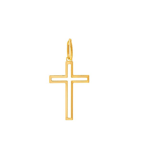 PINGENTE CRUZ VAZADA OURO 18K