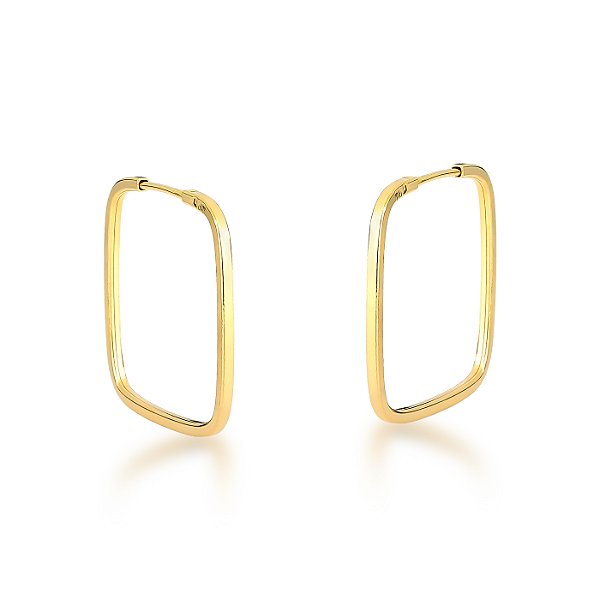 BRINCO INFANTIL QUADRADO 1,5 MM DE COMPRIMENTO OURO 18K.
