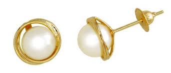 BRINCO PÉROLA ROCOCÓ 7MM OURO 18K.