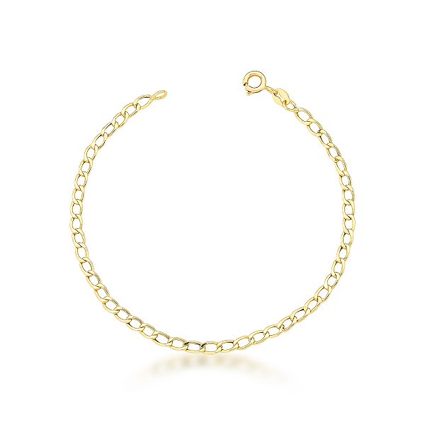 PULSEIRA INFANTIL GROUMET COM 15CM DE COMPRIMENTO OURO 18K.