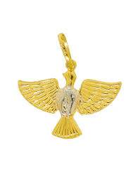 PINGENTE ESPÍRITO SANTO BICOLOR OURO 18K.