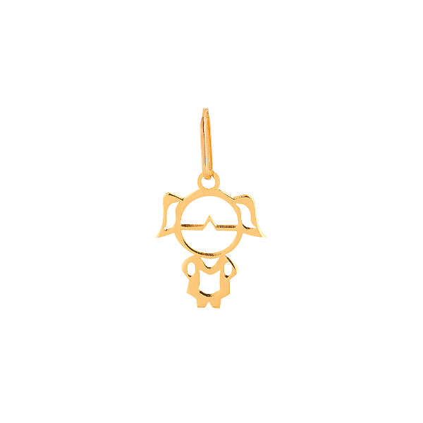 PINGENTE MENINA VAZADA (PEQUENA) OURO 18K.