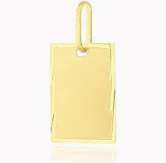 PINGENTE PLACA DIAMANTADA NAS LATERAIS (COM 2CM COMPRIMENTO) OURO 18K.