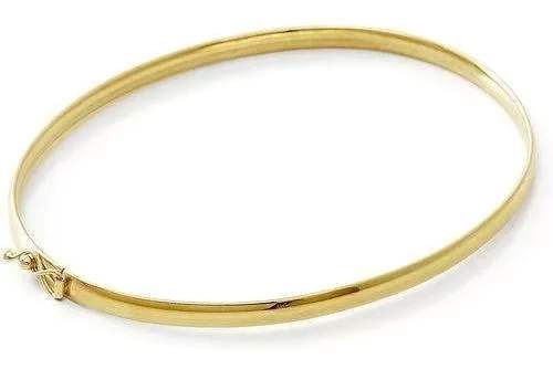 PULSEIRA BRACELETE LISO OURO 18K.