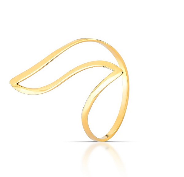 ANEL CURVADO OURO 18K. OBS. NUMERAÇÃO DISPONÍVEL  ATÉ 24.