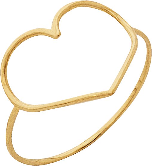 ANEL CORAÇÃO VAZADO OURO 18K. OBS. NUMERAÇÃO DESPONÍVEL ATÉ 17