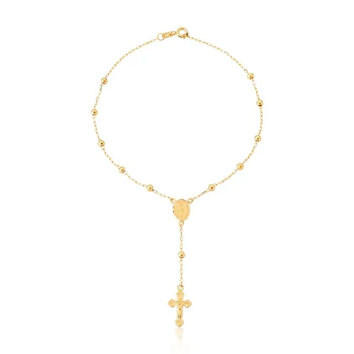 PULSEIRA TERÇO N. SENHORA DAS GRAÇAS COM 18CM DE COMPRIMENTO OURO 18K.