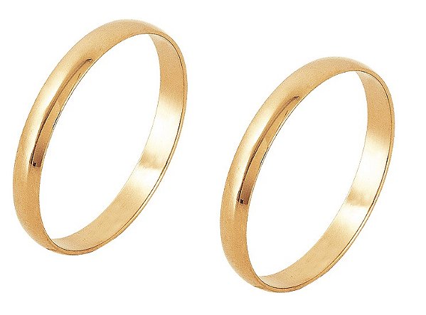 ALIANÇA 3MM DE LARGURA OURO 18K  (CADA) OBS. PRAZO DE ENTREGA 3 DIAS ÚTEIS.