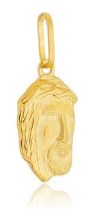 PINGENTE FACE DE CRISTO (1,5CM DE COMPRIMENTO) OURO 18K.