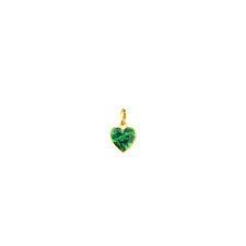 PINGENTE CORAÇÃO DE ZIRCÔNIA VERDE OURO 18K.