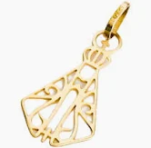PINGENTE NOSSA SENHORA APARECIDA VAZADA 2CM DE COMPRIMENTO OURO 18K.