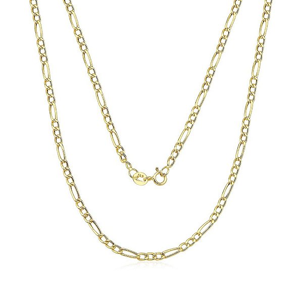 CORRENTE GROUMET 3 X 1 COM 60CM DE COMPRIMENTO OURO 18K.