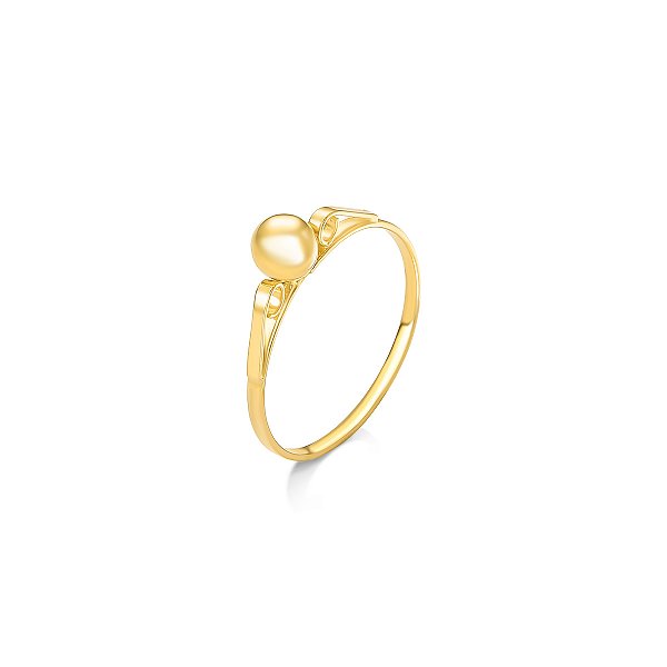 ANEL INFANTIL DE BOLINHA OURO 18K. OBS NUMERAÇÃO ATÉ NUMERO 9.