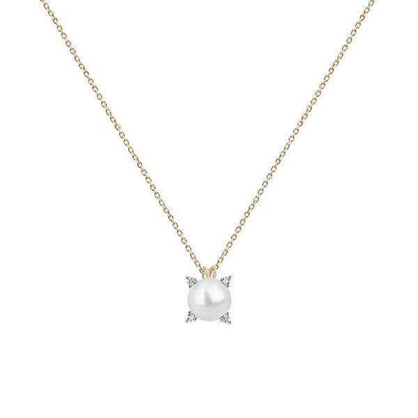 GARGANTILHA PÉROLA E DIAMANTES 45CM OURO 18K. PREMIUM COLLECTION. PRAZO ATÉ 10 DIAS.
