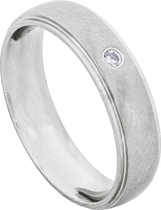 ALIANÇA AÇO FOSCA PEDRA DE ZIRCÔNEA (CADA). OBS. NUMERAÇÃO DISPONIVEÍS ATÉ 28