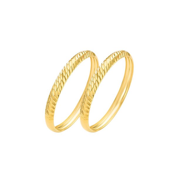 ANEL APARADOR DIAMANTADO OURO 18K. (CADA) NÚMERO DISPONIVEÍS ATÉ 22