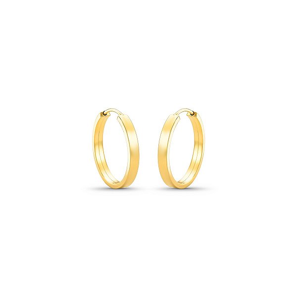 Brinco Argola Quadrado (M) 1,5cm Ouro 18K.