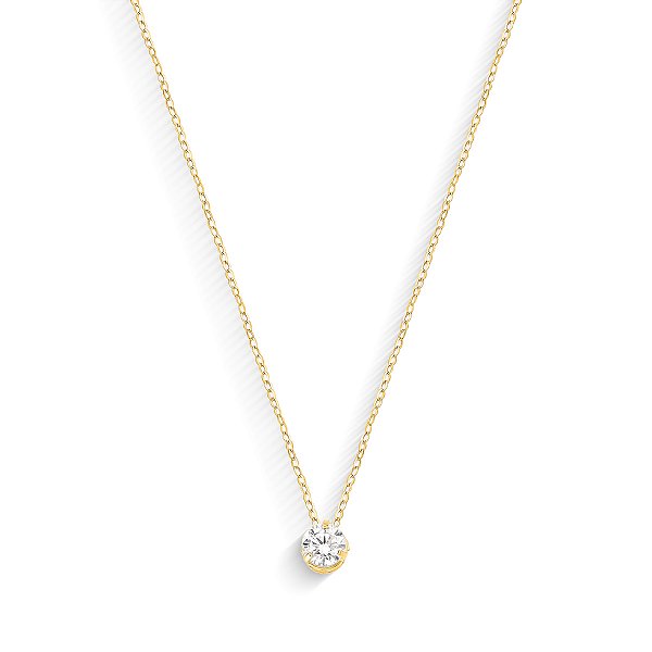 gargantilha blãozinho Ponto de Luz Zircônia 4mm 45cm Ouro 18k.