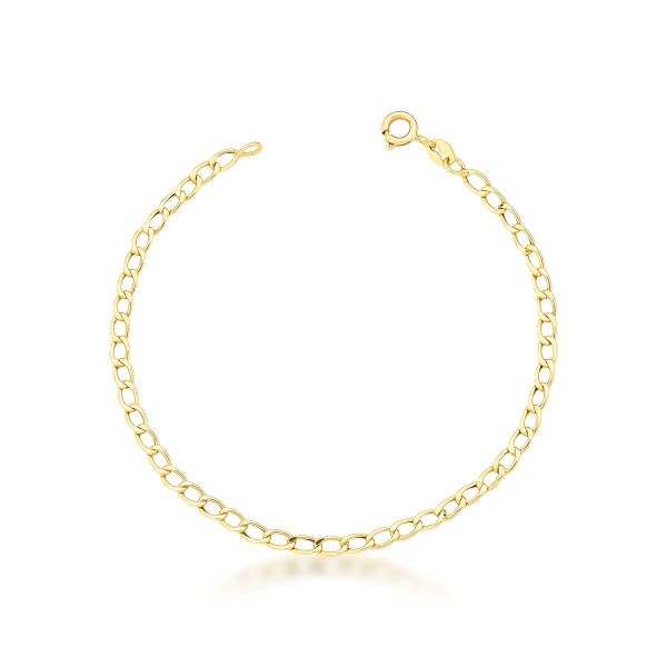 Pulseira Infantil Groumet 15cm Ouro 18k.