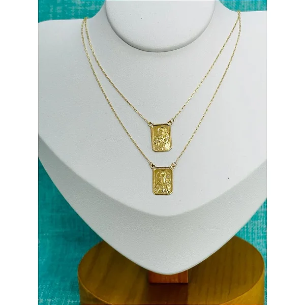 Escapulário Cartier Uma Face 60cm Ouro 18k.3