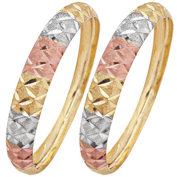 ANEL APARADOR TRICOLOR DE OURO 18K. (CADA. ) OBS. NUMERAÇÃO  DISPONÍVEL  ATÉ 24.