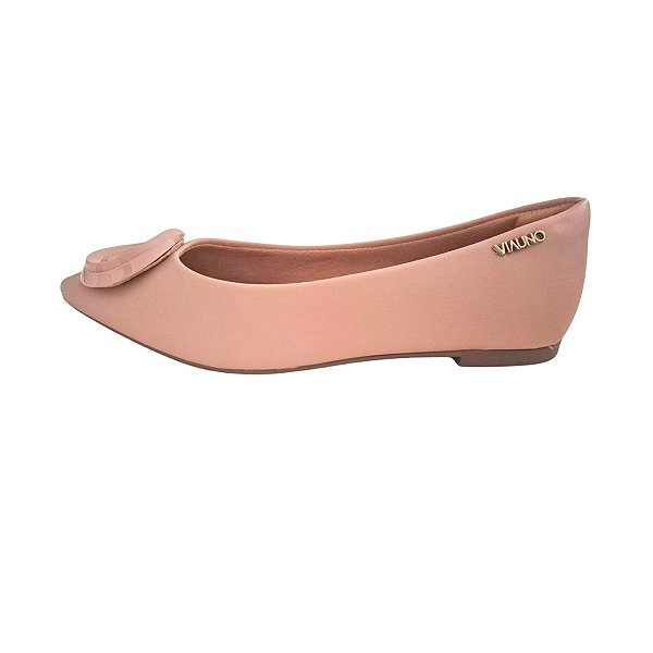 Sapatilha Feminina Via Uno Fivela Casual Bico Fino Confort