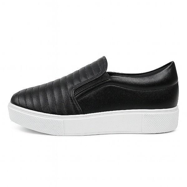 Tênis Slip On Feminino Casual Napa Preto Krikos