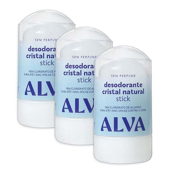 Desodorante Cristal Vegano Sem Alumínio 60g | 3 Unidades (FRETE GRÁTIS)