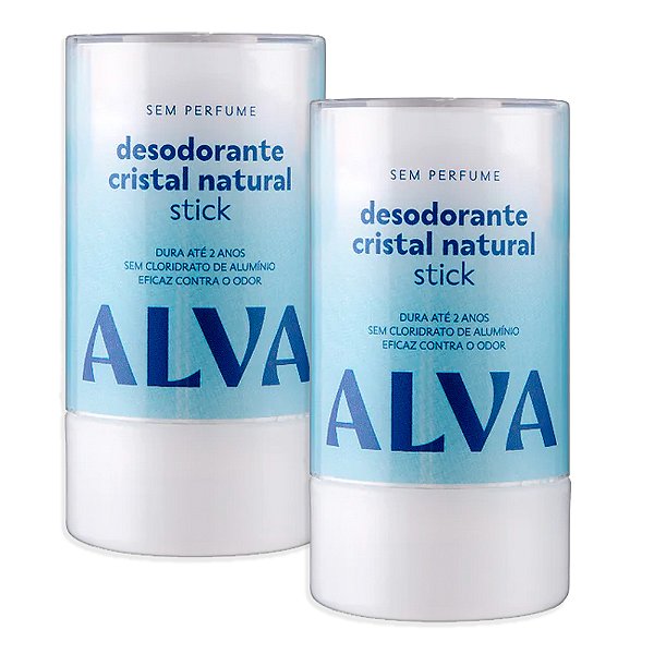 Desodorante Alva Cristal Stick Vegano 120g  - Combo 2 Und (FRETE GRÁTIS)