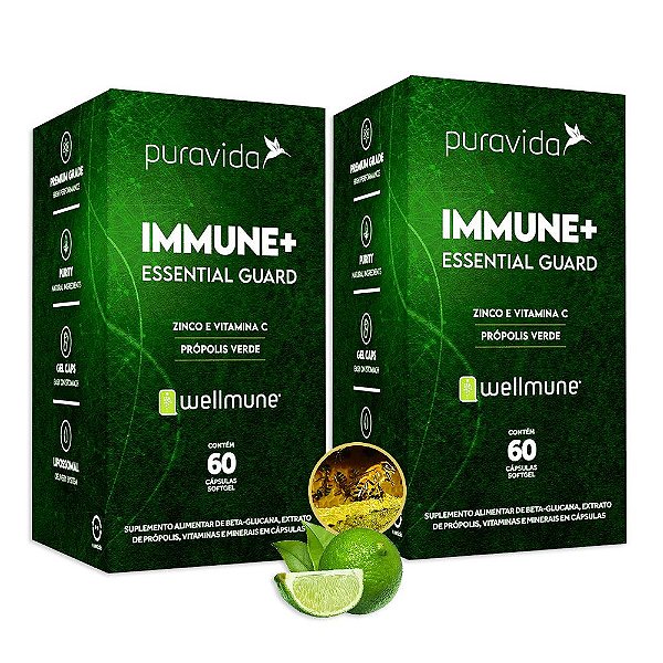 Immune Puravida Essencial Guard Wellmune 60 Cápsulas - 2 Un. (FRETE GRÁTIS)